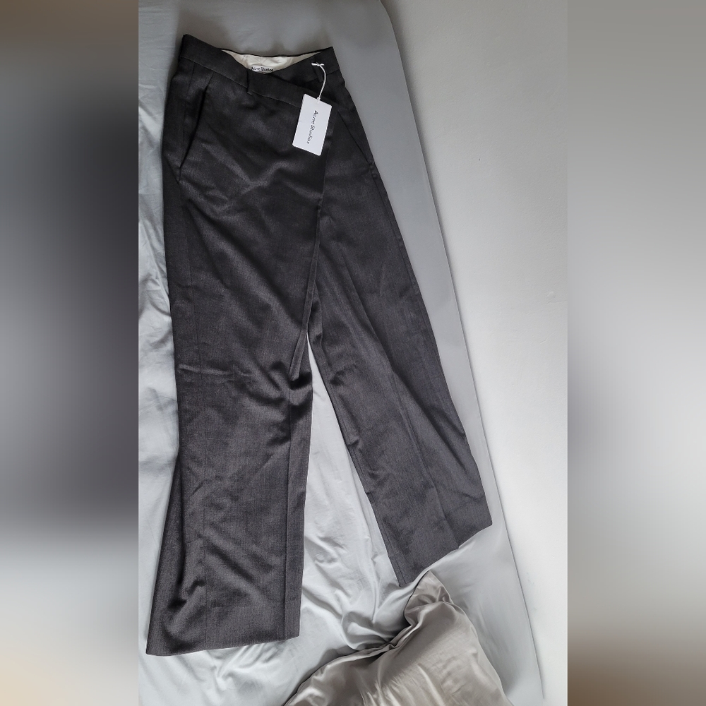 ACNE STUDIOS-Gray Tailored Wrap Trousers